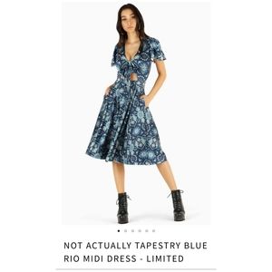 Blackmilk NOTACTUALLY TAPESTRY BLUE RIO MIDI DRESS
